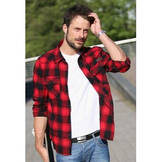 Brandit - Hemd - Check Shirt - rot/schwarz 2XL