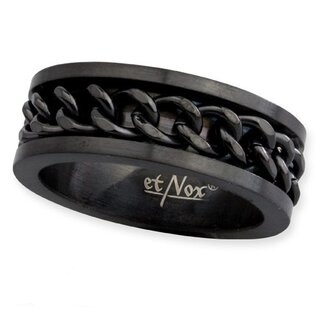 etNox - Edelstahlring - Mesh Steel Ring - schwarz