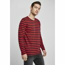 Urban Classics - Regular Stripe LS - schwarz/rot
