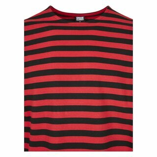 Urban Classics - Regular Stripe LS - schwarz/rot 2XL
