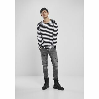 Urban Classics - Regular Stripe LS - schwarz/wei L