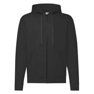 Fruit of the Loom - Zipper - Classic Zip Thru Hooded Sweat - schwarz XL
