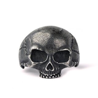 etNox - Edelstahlring - Gun Metal Skull 56