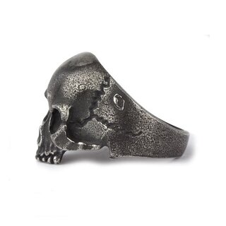 etNox - Edelstahlring - Gun Metal Skull 59
