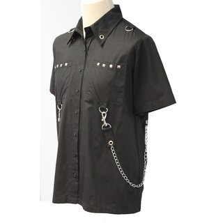 Dead Threads - schwarzes Hemd mit schwarzem Pentagramm