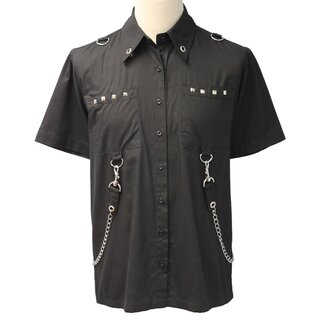 Dead Threads - schwarzes Hemd mit schwarzem Pentagramm S