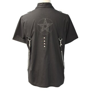 Dead Threads - schwarzes Hemd mit schwarzem Pentagramm M