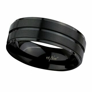 etNox - Edelstahlring - Satin black 56