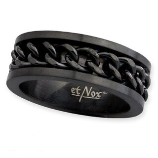 etNox - Edelstahlring - Mesh Steel Ring - schwarz 59