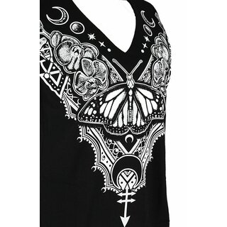 Restyle - T-Shirt with Choker - Henna Butterfly 3XL