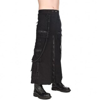 Black Pistol - Chain Skirt Denim - schwarz/schwarz S