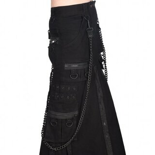 Black Pistol - Chain Skirt Denim - schwarz/schwarz XL