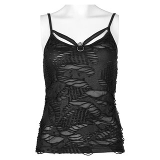 Punk Rave - Rebel and romance slashed top  XL-XXL