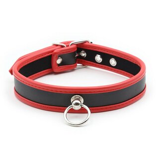 Halsband -  kleiner O-Ring schwarz/rot