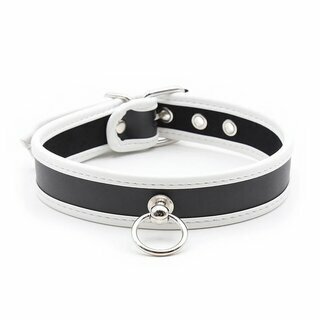 Halsband -  kleiner O-Ring schwarz/rot