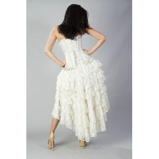 Burleska - Amelia long burlesque skirt in cream lace M/L