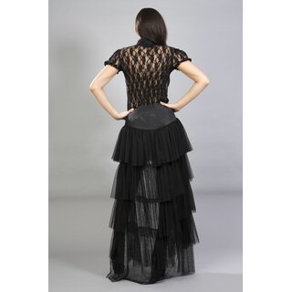 Burleska - Denise skirt in black satin/black mesh