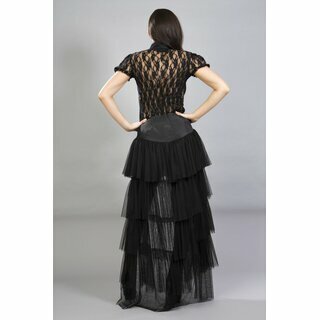 Burleska - Denise skirt in black satin/black mesh S