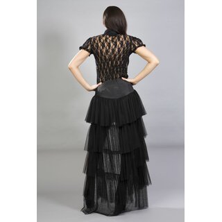 Burleska - Denise skirt in black satin/black mesh L