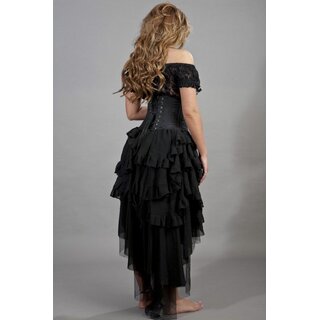 Burleska - Ophelie long burlesque skirt in black chiffon S/M