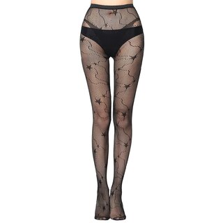 Netzstrumpfhose mit Muster Geister