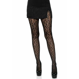 Netzstrumpfhose mit Muster Sterne & Linien