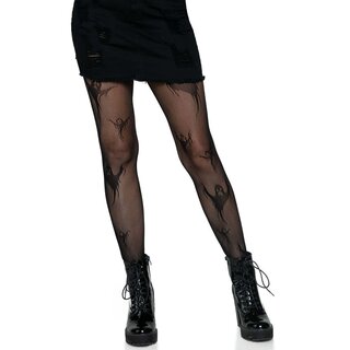 Netzstrumpfhose mit Muster Sterne & Linien