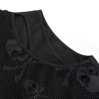 Devil Fashion - Skull Girl Crop Top and Gloves S