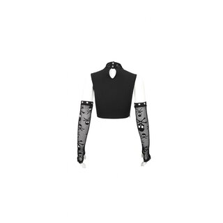 Devil Fashion - Skull Girl Crop Top and Gloves M