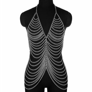 Body chain  - lang silber