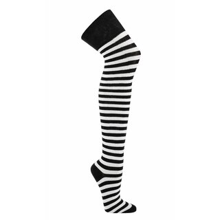 Overknees hellgr�n/schwarz