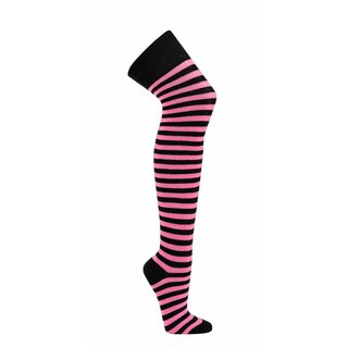 Overknees pink/schwarz