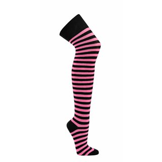 Overknees pink/schwarz