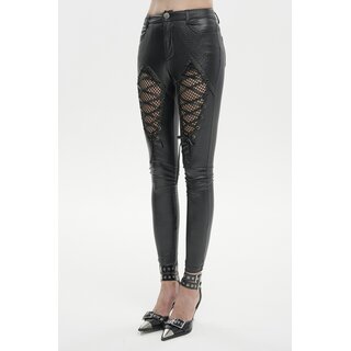 Devil Fashion - Diamond shaped thigh laced up pants S