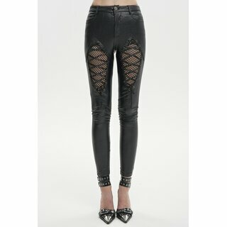 Devil Fashion - Diamond shaped thigh laced up pants M