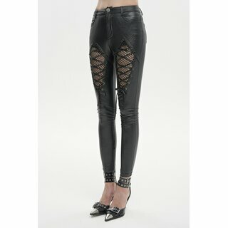 Devil Fashion - Diamond shaped thigh laced up pants M