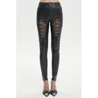 Devil Fashion - Diamond shaped thigh laced up pants XL