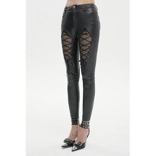 Devil Fashion - Diamond shaped thigh laced up pants XL
