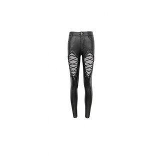 Devil Fashion - Diamond shaped thigh laced up pants XL