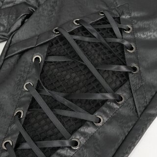 Devil Fashion - Diamond shaped thigh laced up pants XL