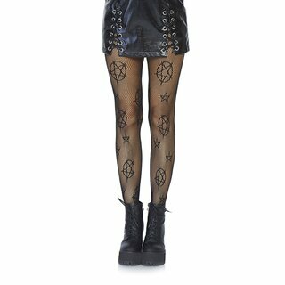 Netzstrumpfhose mit Sugar skull