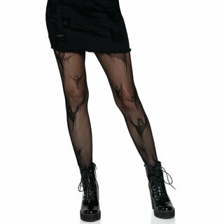 Netzstrumpfhose mit Sugar skull
