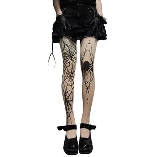 Strumpfhose - hautfarben - bedruckt Fledermaus