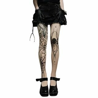 Strumpfhose - hautfarben - bedruckt Sugar skulls