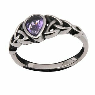 etNox - Edelstahlring mit Zirkonia - Celtic Drop 53