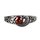 etNox - Edelstahlring mit Zirkonia - Leave red