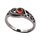 etNox - Edelstahlring mit Zirkonia - Leave red