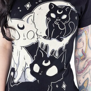 Cupcake Cult - Midnight Kitty T Shirt -  Girly