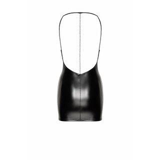 Noir Handmade - Mirage wetlook mini dress with jewelry rhinestone chain
