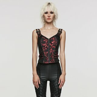Punk Rave - Poisen Ivy Red Corset Top XL-2XL